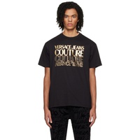 베르사체 진 꾸뛰르 베르사체 Versace Jeans Couture Black Bonded T-Shirt 241202M213059