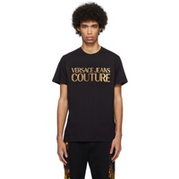 베르사체 진 꾸뛰르 베르사체 Versace Jeans Couture Black Glittered T-Shirt 241202M213068