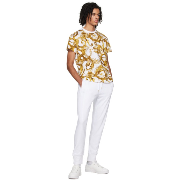 베르사체 베르사체 진 꾸뛰르 베르사체 Versace Jeans Couture White Watercolor Couture T-Shirt 241202M213081