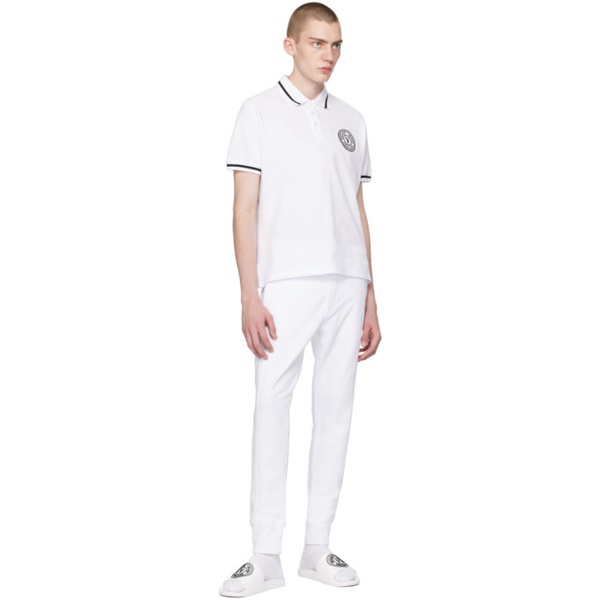베르사체 베르사체 진 꾸뛰르 베르사체 Versace Jeans Couture White Bonded Pool Slides 241202M234000