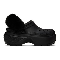 Crocs Black Stomp Lined Clogs 241209F121019