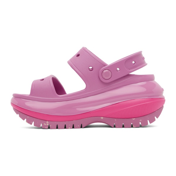 크록스 Crocs Pink Mega Crush Sandals 241209F124011