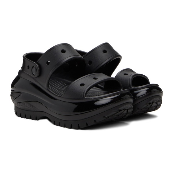 크록스 Crocs Black Mega Crush Sandals 241209F124016