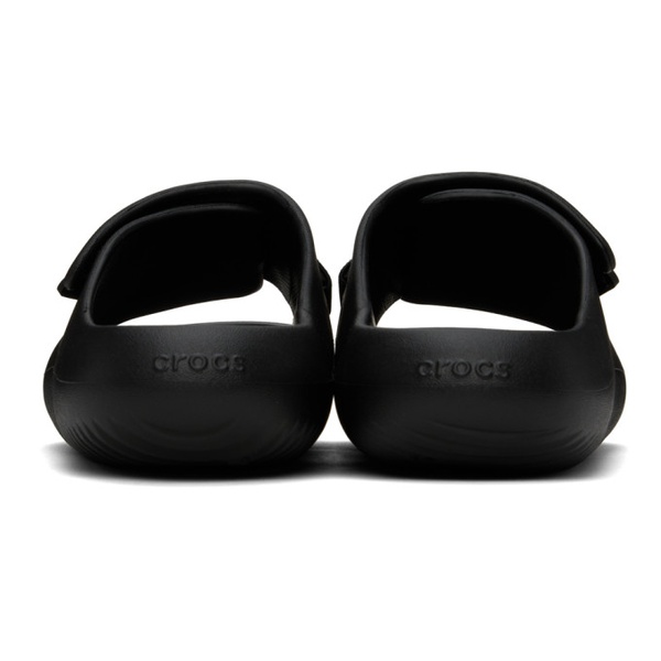 크록스 Crocs Black Mellow Luxe Recovery Slides 241209M234015