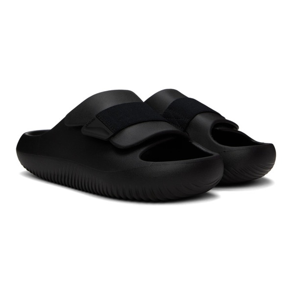 크록스 Crocs Black Mellow Luxe Recovery Slides 241209M234015