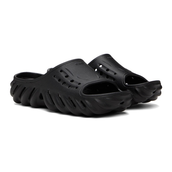 크록스 Crocs Black Echo Slides 241209M234034