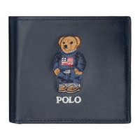 폴로 랄프 로렌 Polo Ralph Lauren Navy Polo Bear Leather Wallet 241213M164001