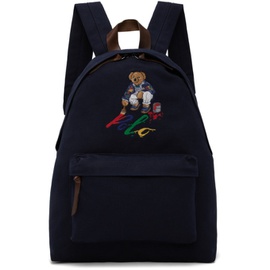 폴로 랄프 로렌 Polo Ralph Lauren Navy Polo Bear Canvas Backpack 241213M166002