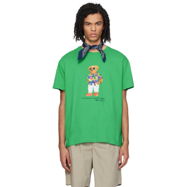 폴로랄프로렌 폴로 랄프 로렌 Polo Ralph Lauren Green Beach Club Bear T-Shirt 241213M192025