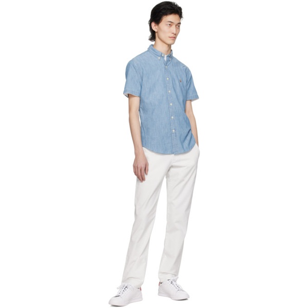 폴로랄프로렌 폴로 랄프 로렌 Polo Ralph Lauren Blue Slim-Fit Shirt 241213M192049