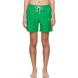 폴로 랄프 로렌 Polo Ralph Lauren Green Traveler Swim Shorts 241213M208003