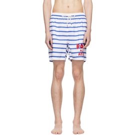 폴로 랄프 로렌 Polo Ralph Lauren Blue & White Traveler Swim Shorts 241213M208007
