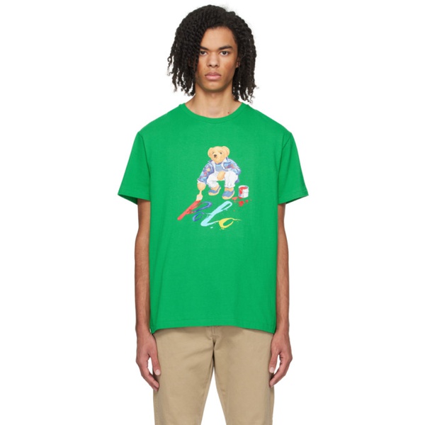 폴로랄프로렌 폴로 랄프 로렌 Polo Ralph Lauren Green Polo Bear T-Shirt 241213M213003