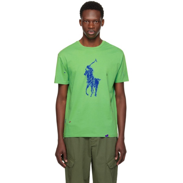 폴로랄프로렌 폴로 랄프 로렌 Polo Ralph Lauren Green Big Pony T-Shirt 241213M213009