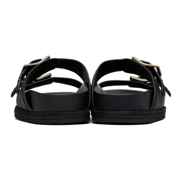 폴로랄프로렌 폴로 랄프 로렌 Polo Ralph Lauren Black Turbach Leather Sandals 241213M234001