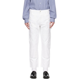 Le PEERE White Paneled Trousers 241215M191007