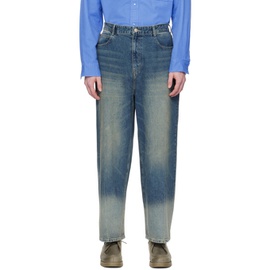 솔리드 옴므 Solid Homme Indigo Rough Washed Wide Jeans 241221M186010