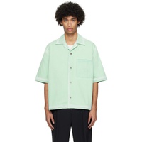 솔리드 옴므 Solid Homme Green Button Denim Shirt 241221M192000