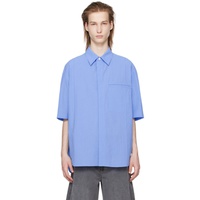 솔리드 옴므 Solid Homme Blue Crinkled Shirt 241221M192007