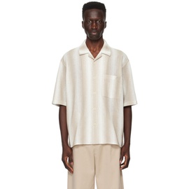 솔리드 옴므 Solid Homme Beige & White Stripe Shirt 241221M192011