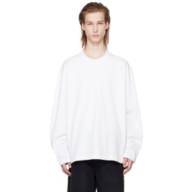 솔리드 옴므 Solid Homme White Bonded Long Sleeve T-Shirt 241221M213021