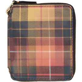 COMME des GARCONS WALLETS Red & Yellow Lenticular Tartan Wallet 241230F040009