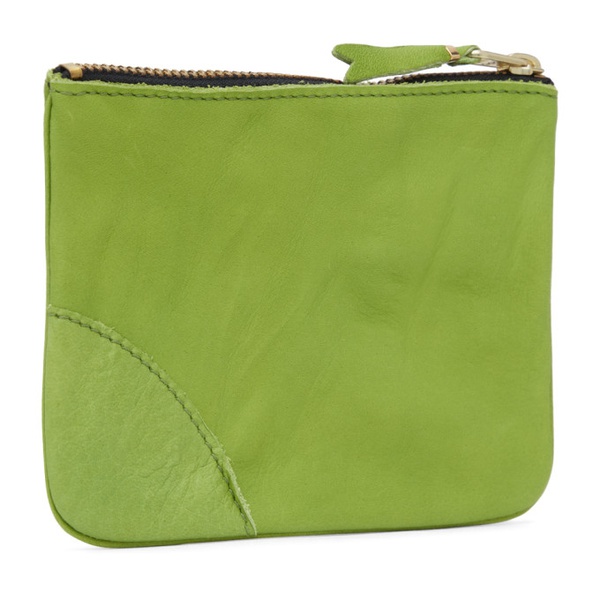  COMME des GARCONS WALLETS Green Washed Pouch 241230F045000