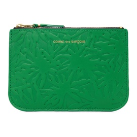 COMME des GARCONS WALLETS Green Embossed Pouch 241230F045002