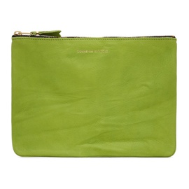 COMME des GARCONS WALLETS Green Washed Pouch 241230F045010