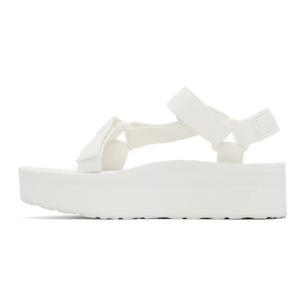 테바 Teva White Flatform Universal Sandals 241232F124011