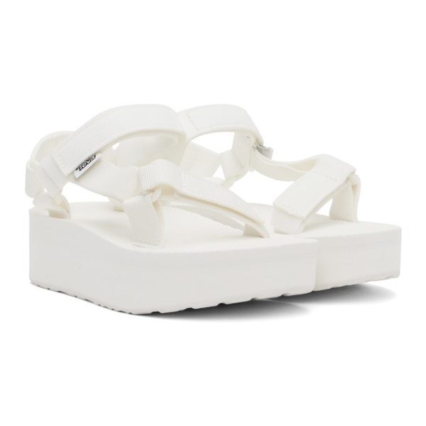 테바 Teva White Flatform Universal Sandals 241232F124011