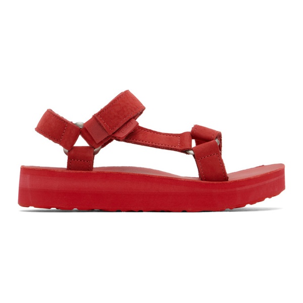 테바 Teva Red Midform Universal Leather Sandals 241232F124015