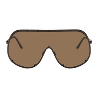 릭 오웬스 Rick Owens Black & Brown Shield Sunglasses 241232M134015