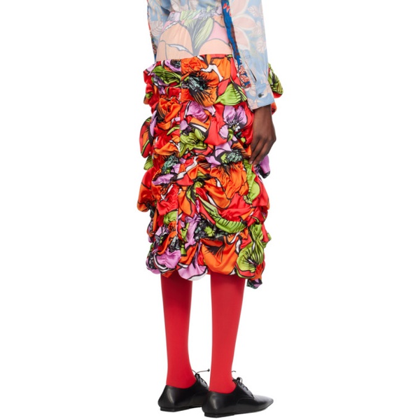  Comme des Garcons Multicolor Floral Midi Skirt 241245F092007