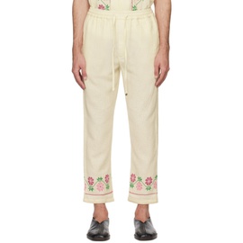 HARAGO 오프화이트 Off-White Embroidered Trousers 241245M191001