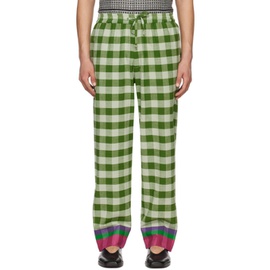 HARAGO Green Check Trousers 241245M191009