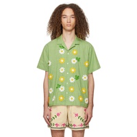 HARAGO Green Crocheted Shirt 241245M192000