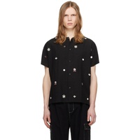 HARAGO Black Embroidered Shirt 241245M192034
