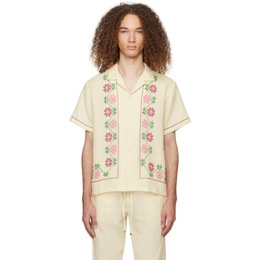 HARAGO 오프화이트 Off-White Cross-Stitch Shirt 241245M192036