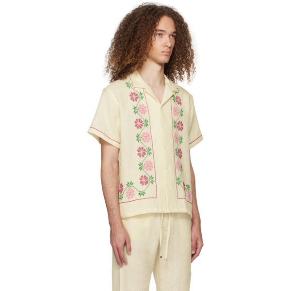  HARAGO 오프화이트 Off-White Cross-Stitch Shirt 241245M192036