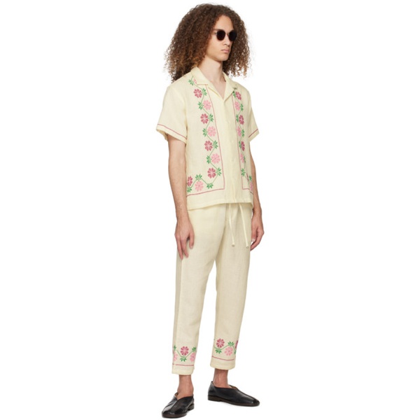 HARAGO 오프화이트 Off-White Cross-Stitch Shirt 241245M192036