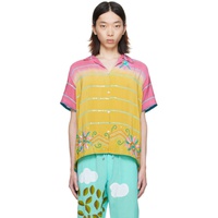 HARAGO Pink & Yellow Sequin Shirt 241245M192037
