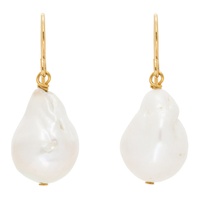 질샌더 Jil Sander Gold & White Pearl Grainy Earrings 241249F022018