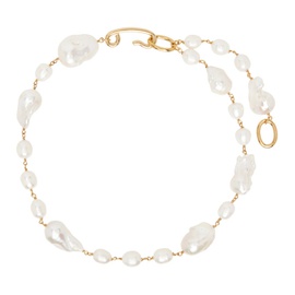 질샌더 Jil Sander Gold & White Freshwater Pearl Necklace 241249F023000