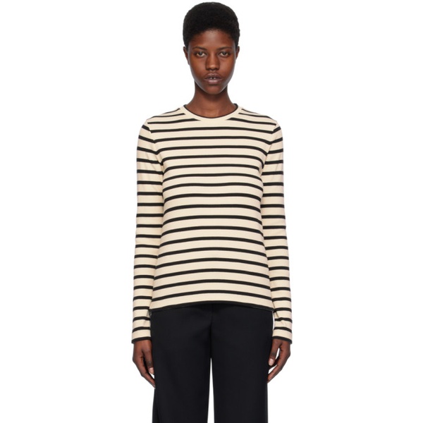 질샌더 질샌더 Jil Sander 오프화이트 Off-White & Black Stripe Long Sleeve T-Shirt 241249F110011