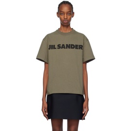 질샌더 Jil Sander Green Printed T-Shirt 241249F110021
