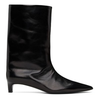 질샌더 Jil Sander Black Leather Heeled Boots 241249F114002