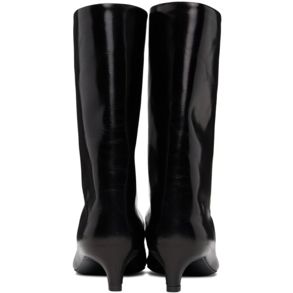 질샌더 질샌더 Jil Sander Black Leather Heeled Boots 241249F114002
