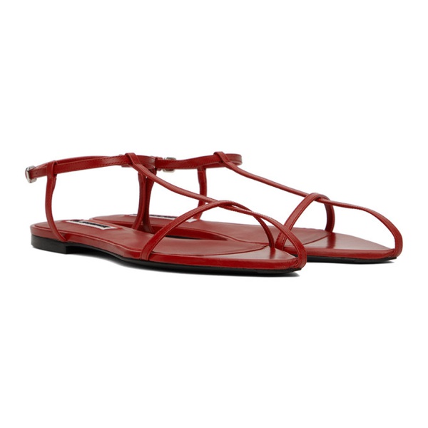 질샌더 질샌더 Jil Sander Red Flat Sandals 241249F124005