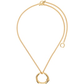 질샌더 Jil Sander Gold Pendant Necklace 241249M145004